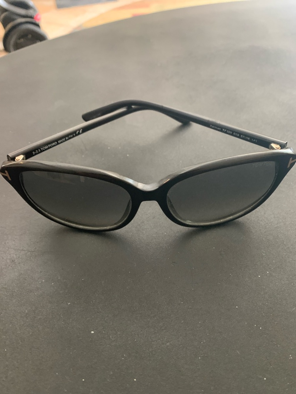 Tom Ford Black Cats Eye Sunglasses Karmen TF 329